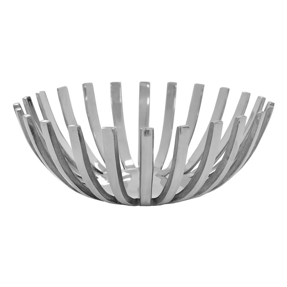 Picture of HomeRoots 373748 14 in. Round Stainless Steel Modern Open Centerpiece Bowl