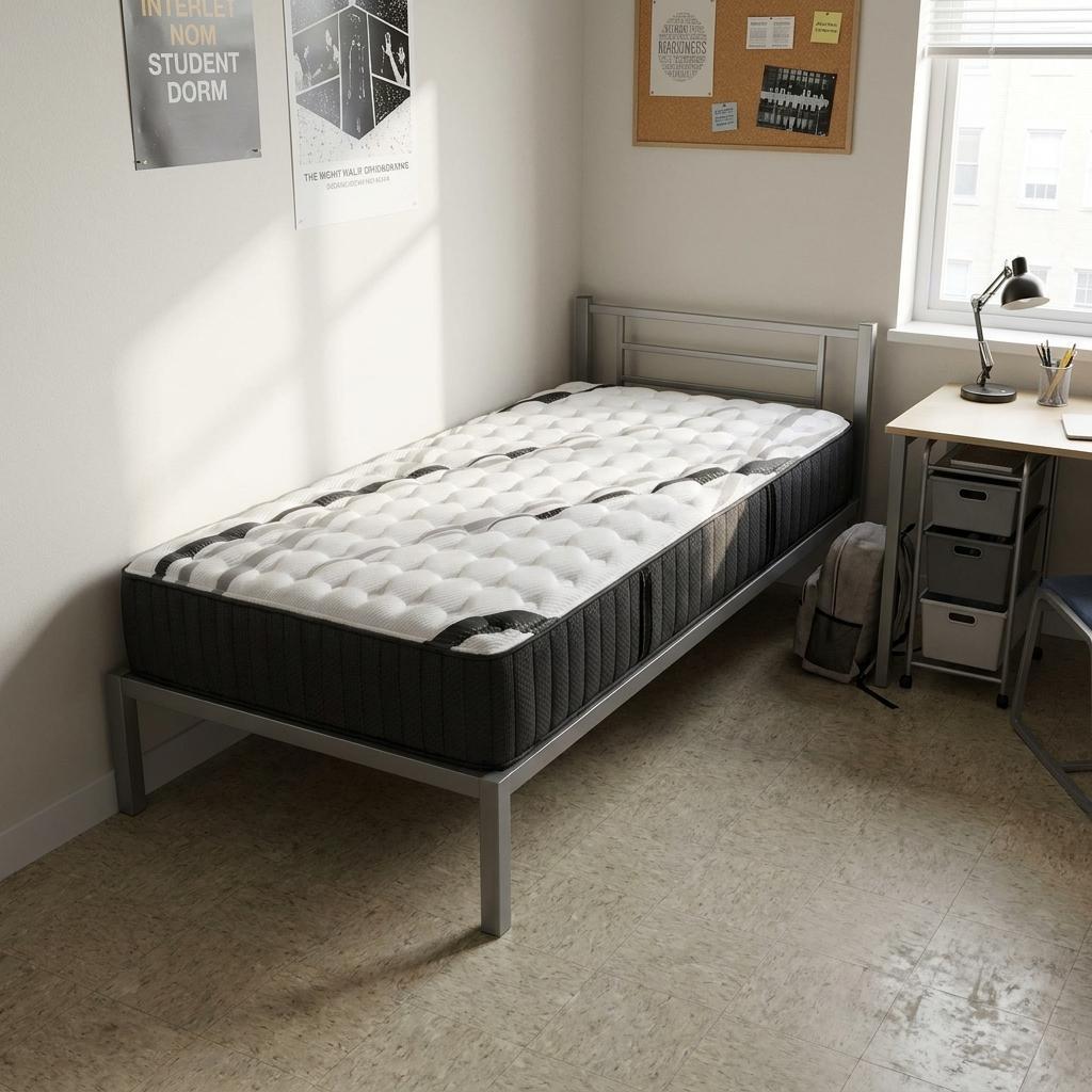 746827 14 in. White Graphite & Titanium Infused Twin XL Gel Memory Foam Medium Hybrid Mattress