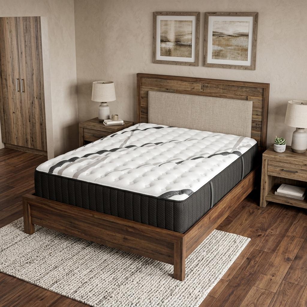 746832 14 in. White Graphite & Titanium Infused King Size Gel Memory Foam Medium Hybrid Mattress