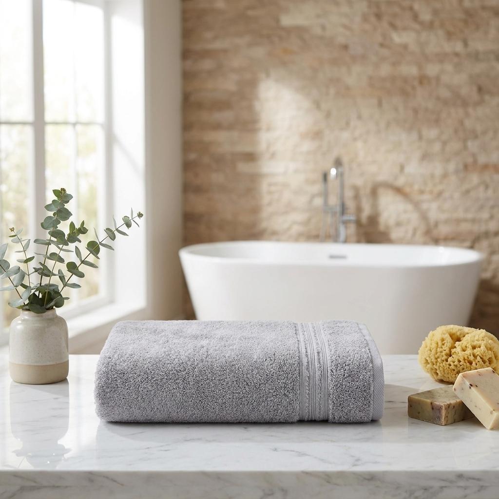 756154 Light Gray Turkish Cotton 27 x 54 in. Bath Towel