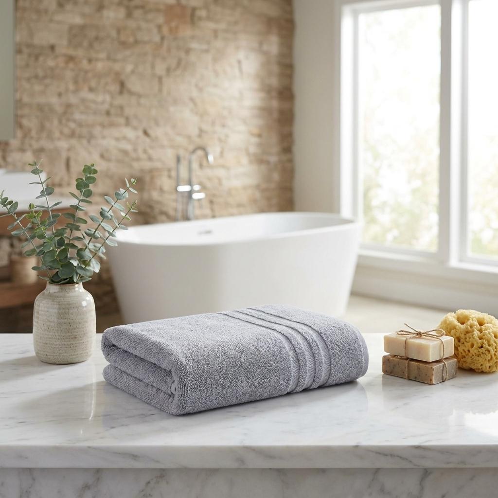 756190 Light Gray Turkish Cotton 27 x 54 in. Bath Towel
