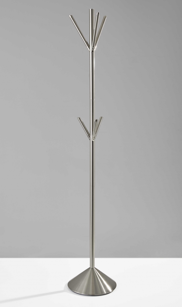 12 x 68 in. Brushed Steel Pyramid Coat Rack