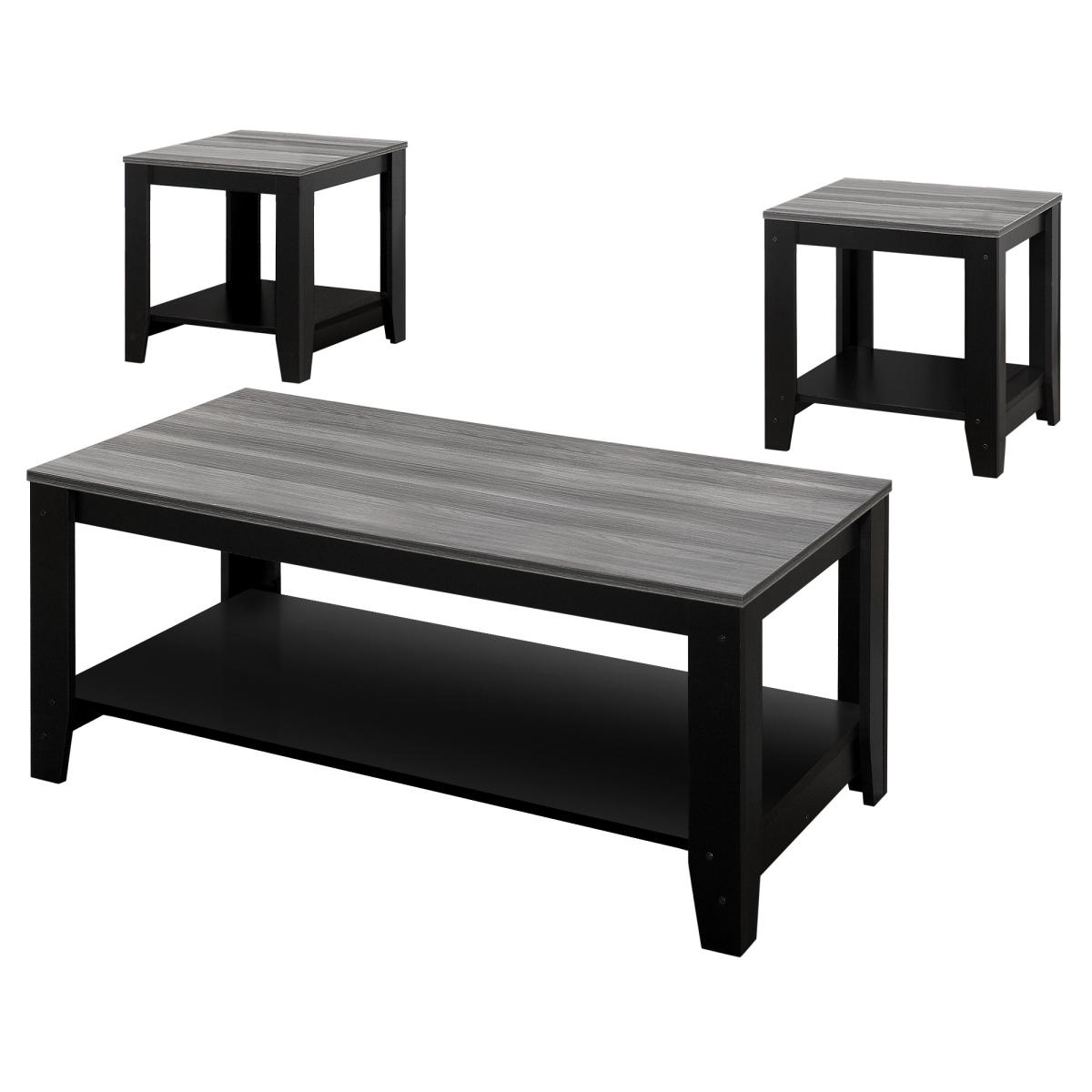 Top Table Set, Black & Grey - 3 Piece