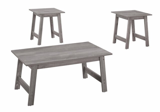 18 x 18 x 20 in. Contemporary Table Set, Grey - Pack of 3