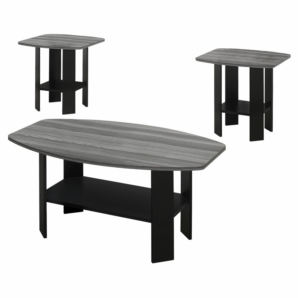 Top Table Set, Black & Grey - 3 Piece
