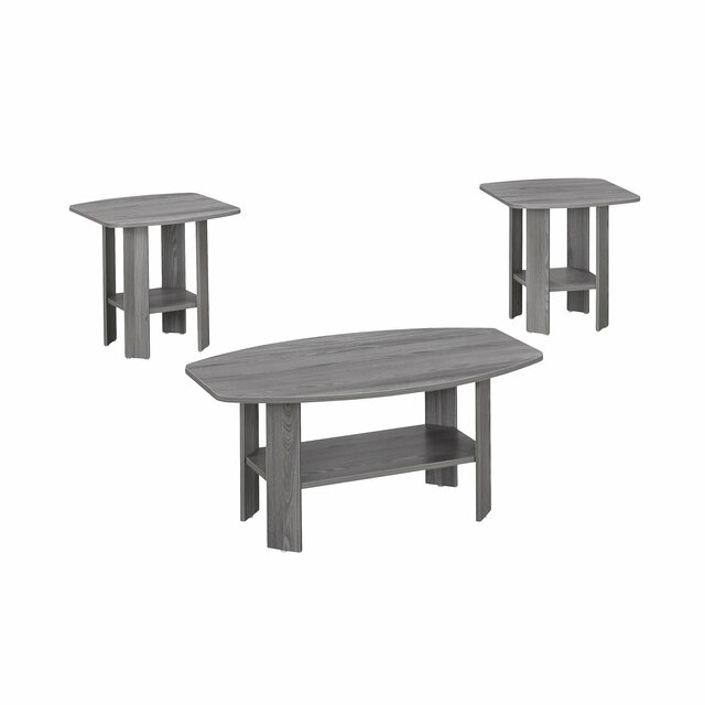 20 x 20 x 19 in. Contemporary Table Set, Grey - Pack of 3