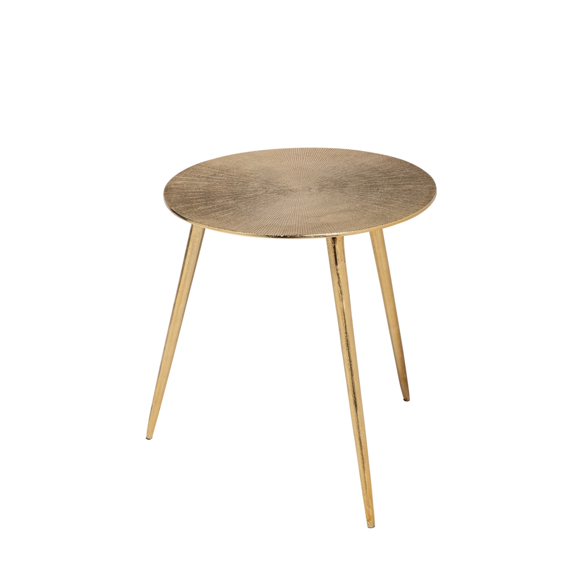 Gold-Toned Cast Aluminum Accent Table - Round Top - 21 in. - Modern Design