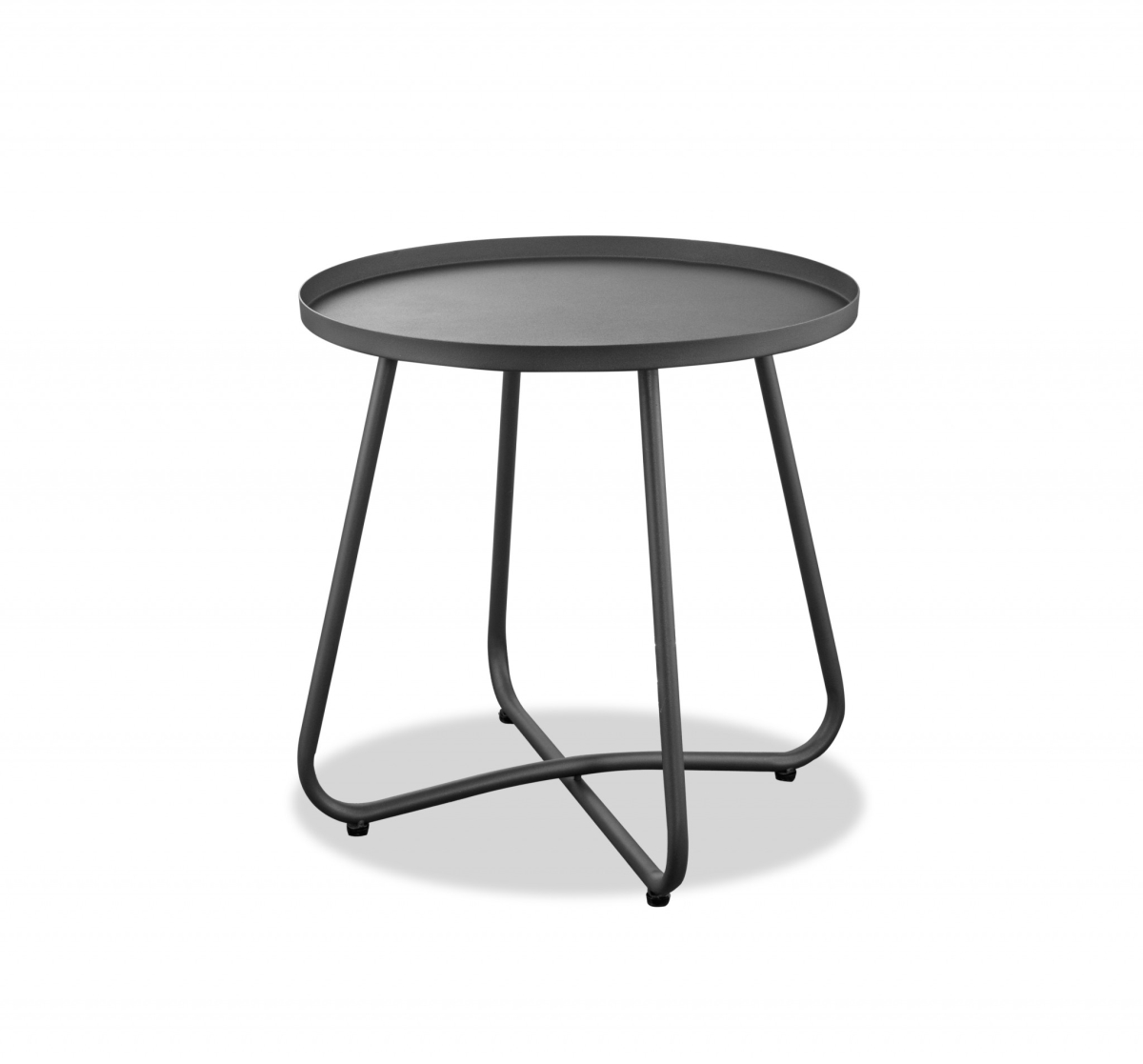 Gray Aluminum Indoor & Outdoor Round End Table