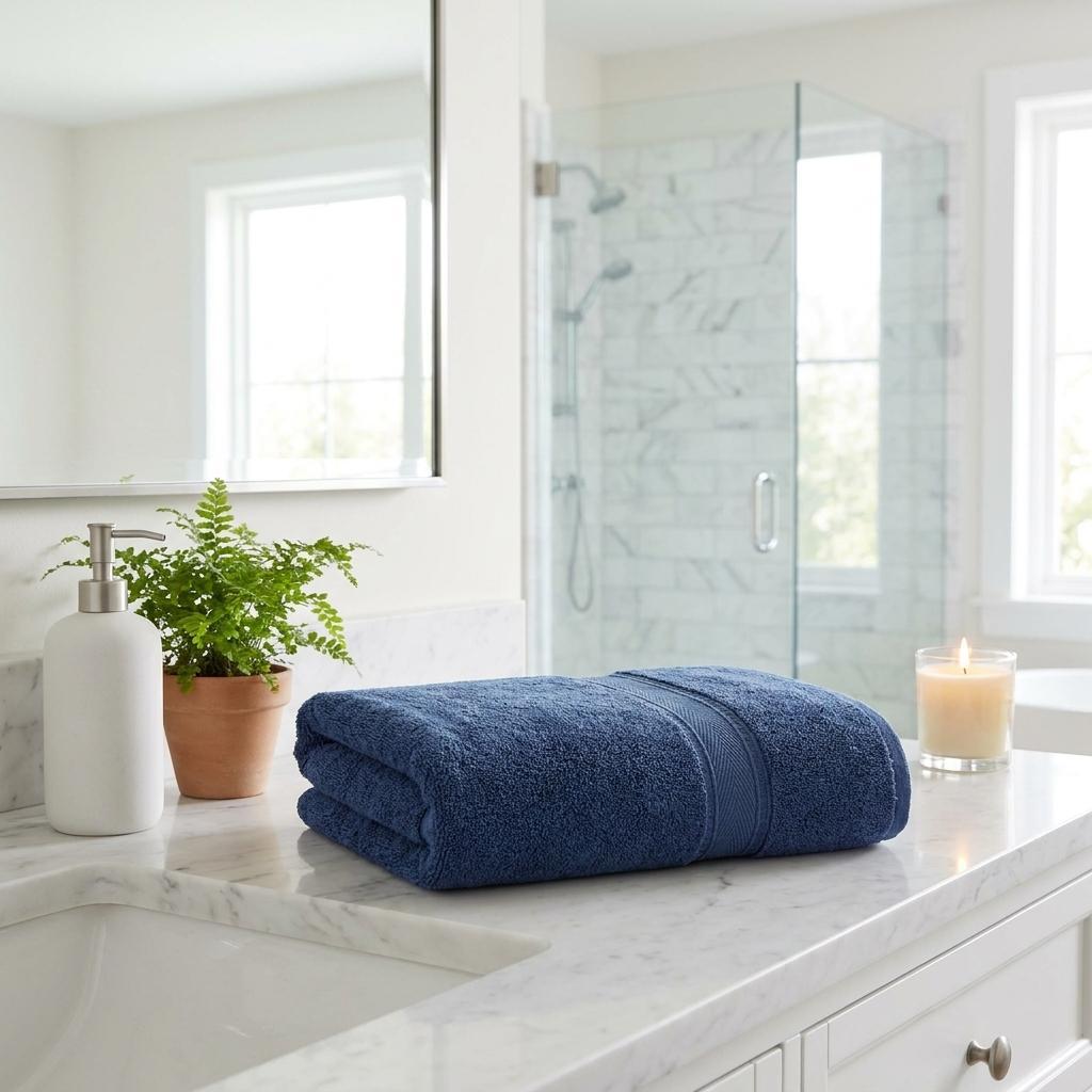 756165 Navy Blue Turkish Cotton 27 x 54 in. Bath Towel