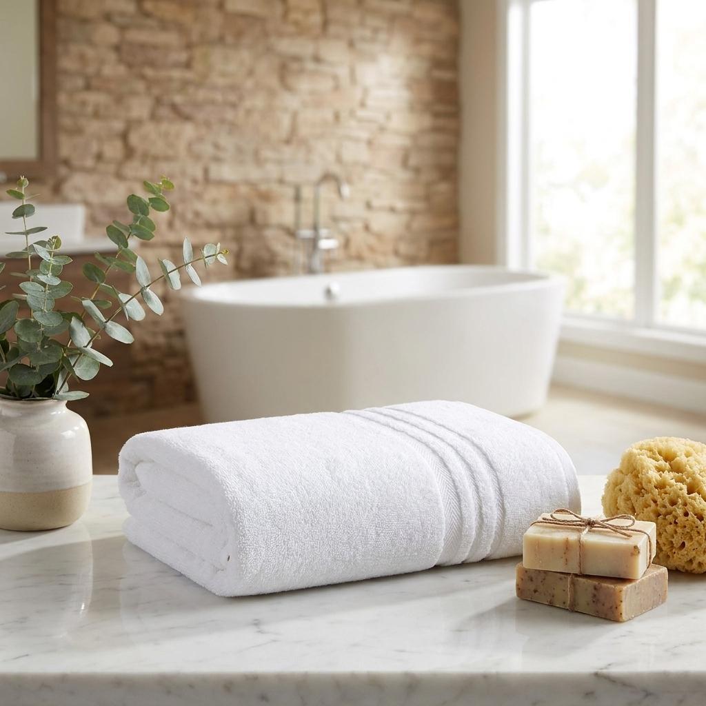 756184 White Turkish Cotton 27 x 54 in. Bath Towel