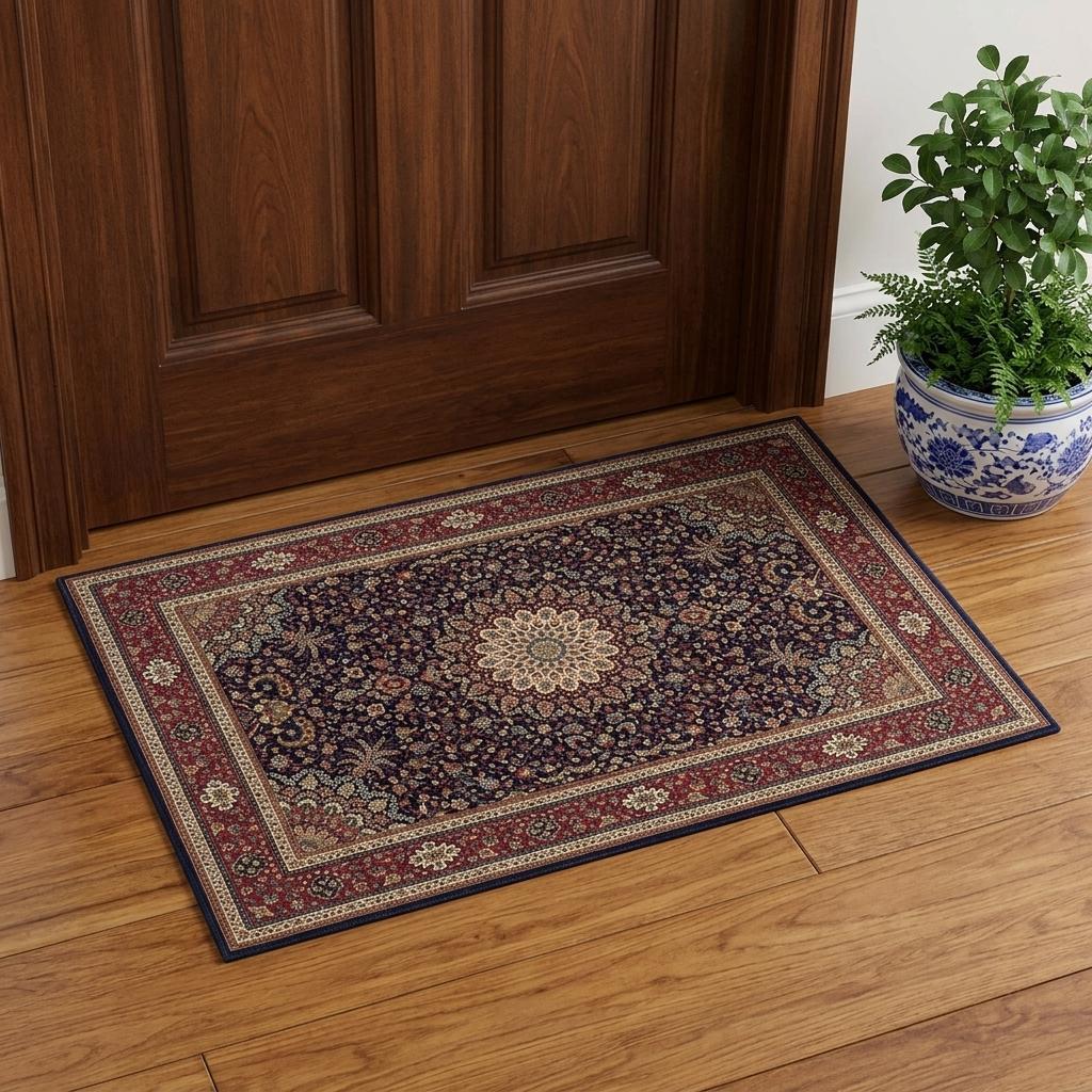 575308 2 x 3 ft. Blue & Red Oriental Area Rug