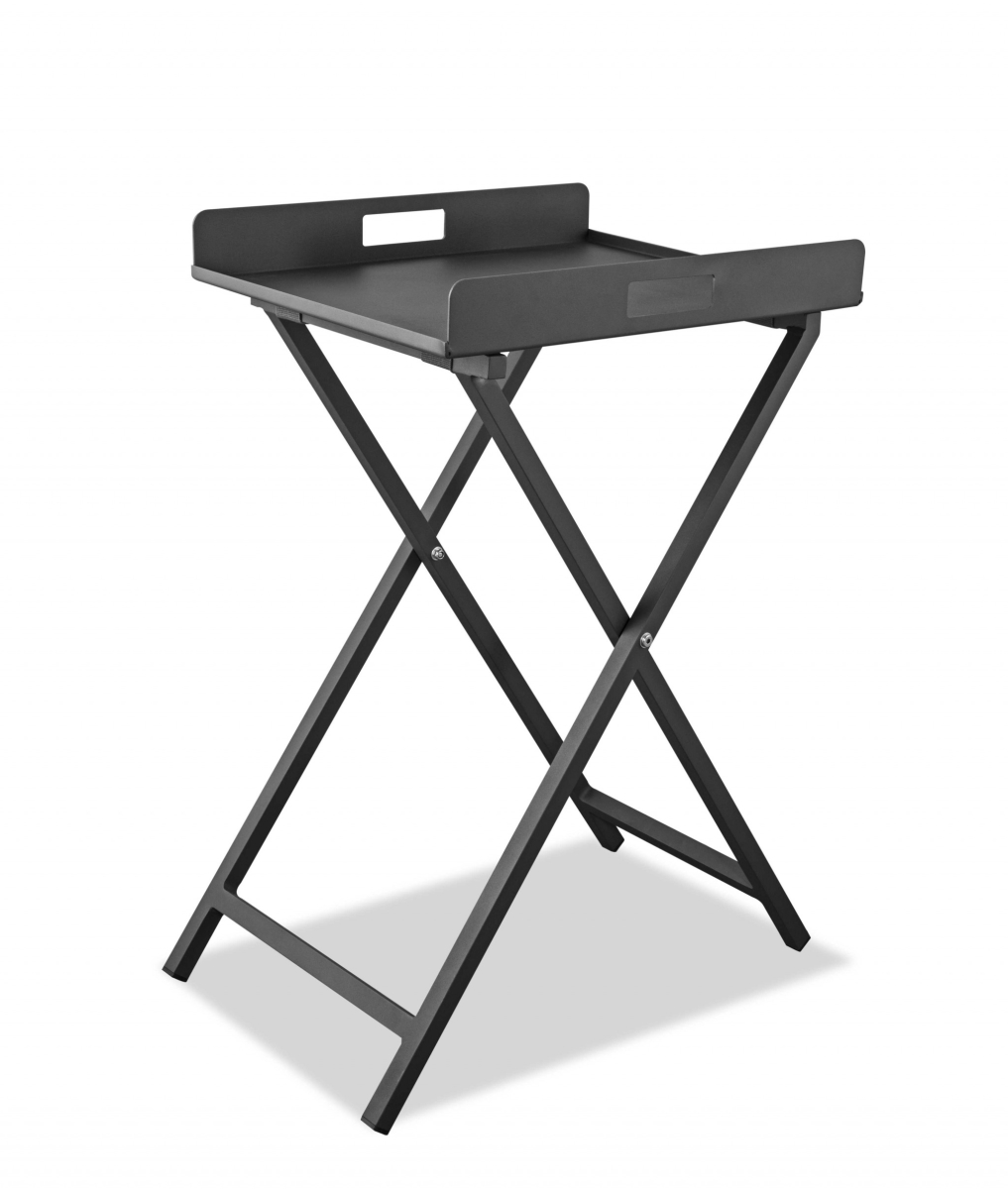 372274 Gray Aluminum Indoor Outdoor Tray Table