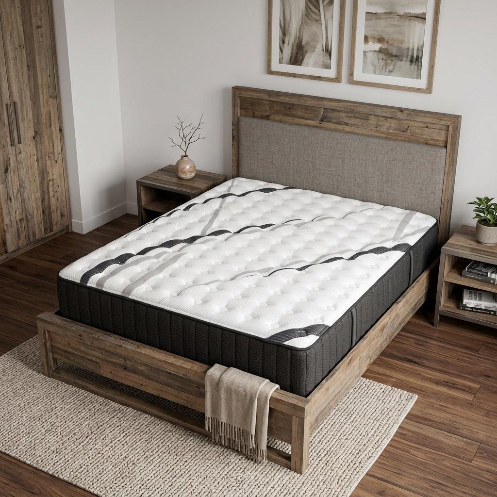 746828 14 in. White Graphite & Titanium Infused Full Double Gel Memory Foam Medium Hybrid Mattress