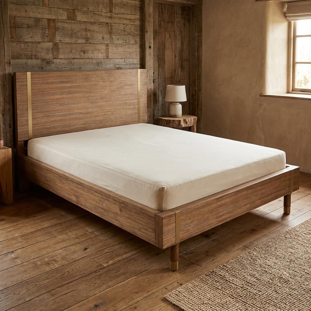 762771 Natural Wood Full Bed Frame