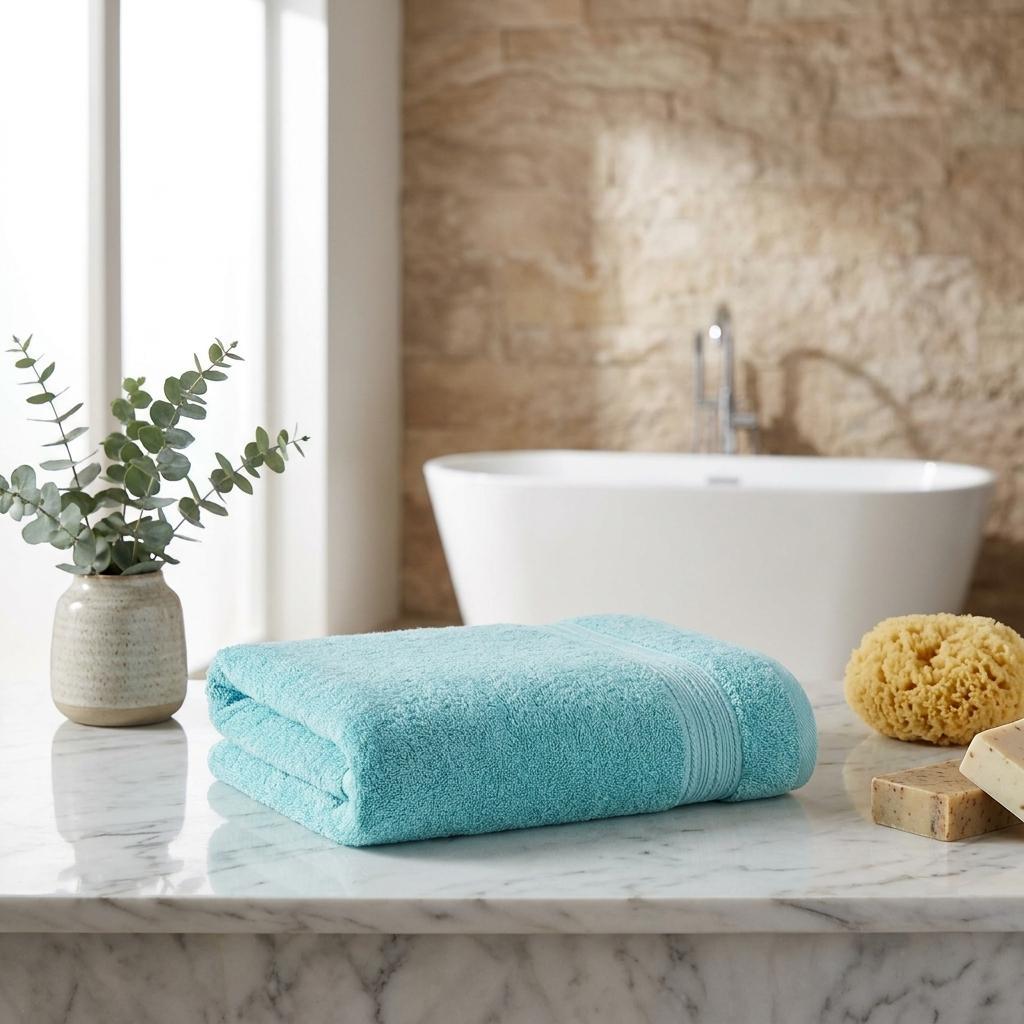 756153 Aqua Turkish Cotton 27 x 54 in. Bath Towel