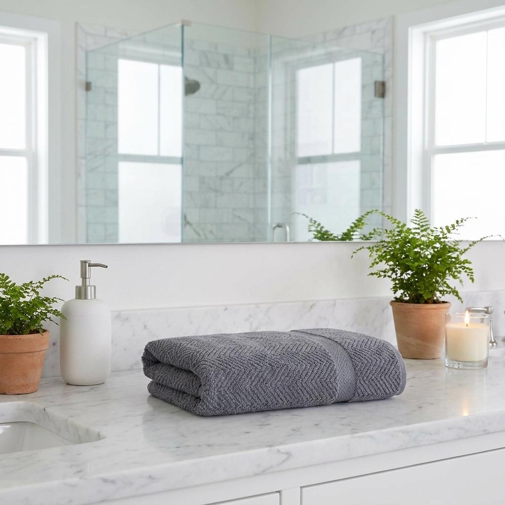 756173 Dark Gray Chevron Turkish Cotton 40 x 70 in. Bath Sheet