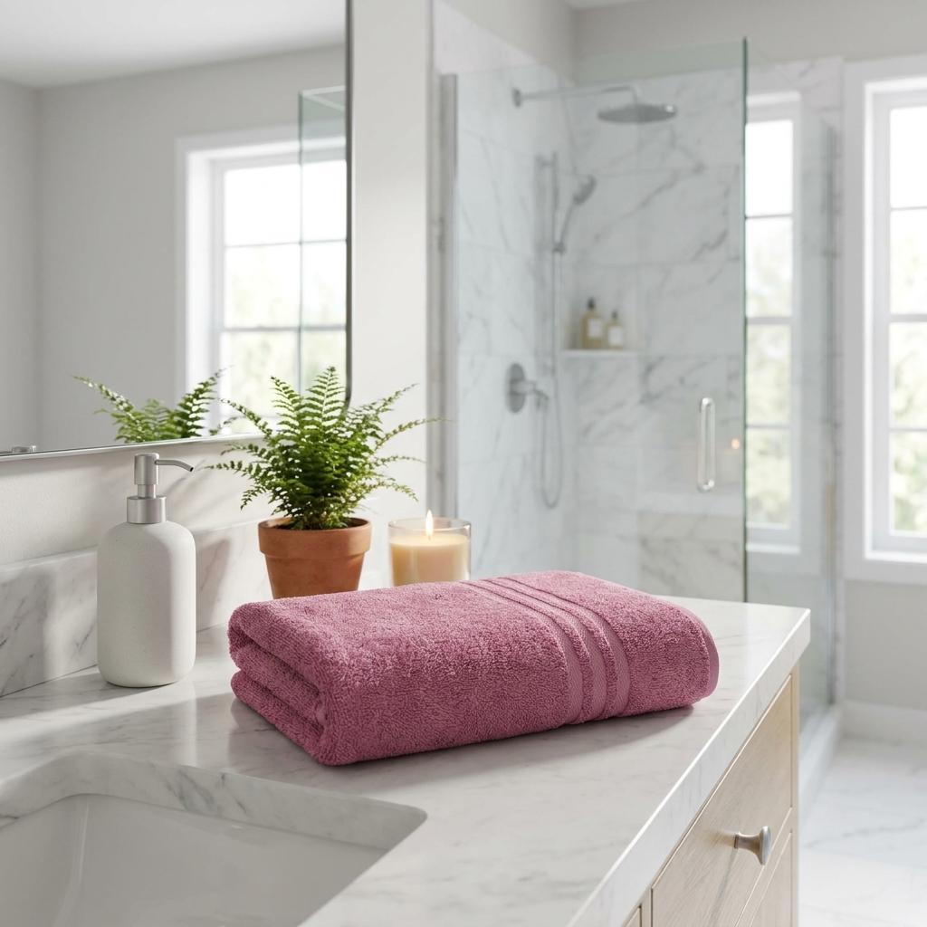 756004 Pink Turkish Cotton 35 x 66 in. Bath Sheet