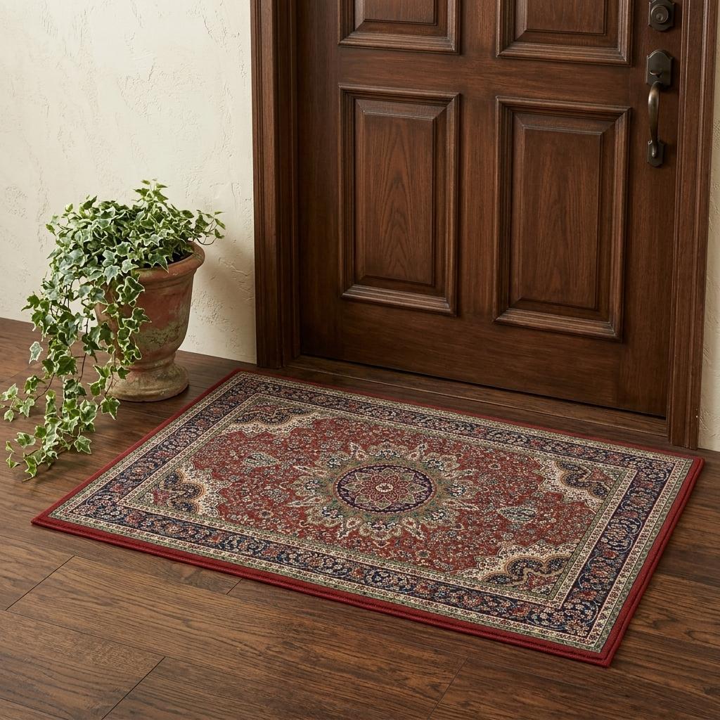 575314 2 x 3 ft. Red & Blue Oriental Area Rug