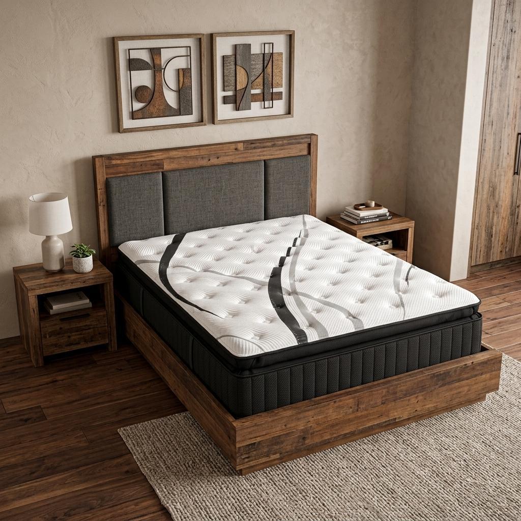 746820 16 in. White Graphite & Titanium Infused Queen Size Gel Memory Foam Ultra Plush Hybrid Mattress