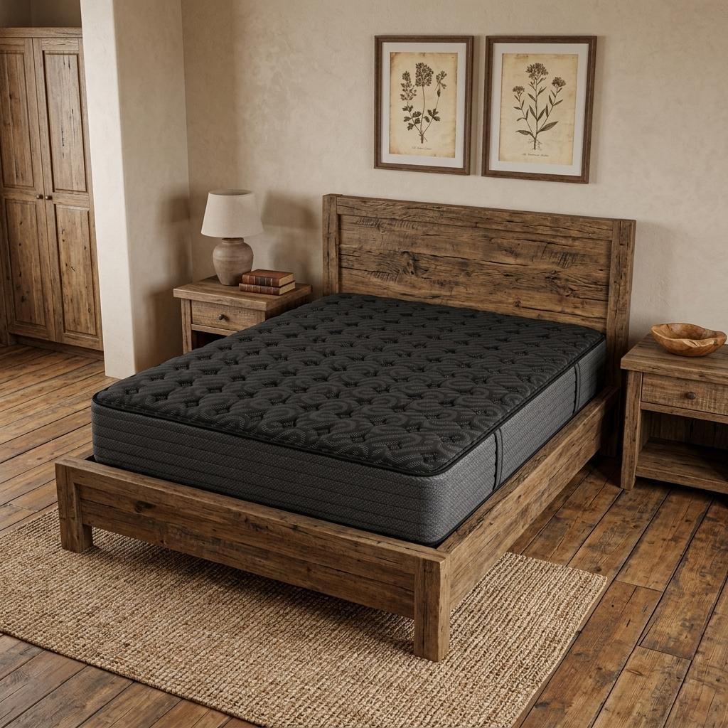 746914 13 in. Black Copper Infused Full Double Gel Memory Foam Medium Hybrid Mattress