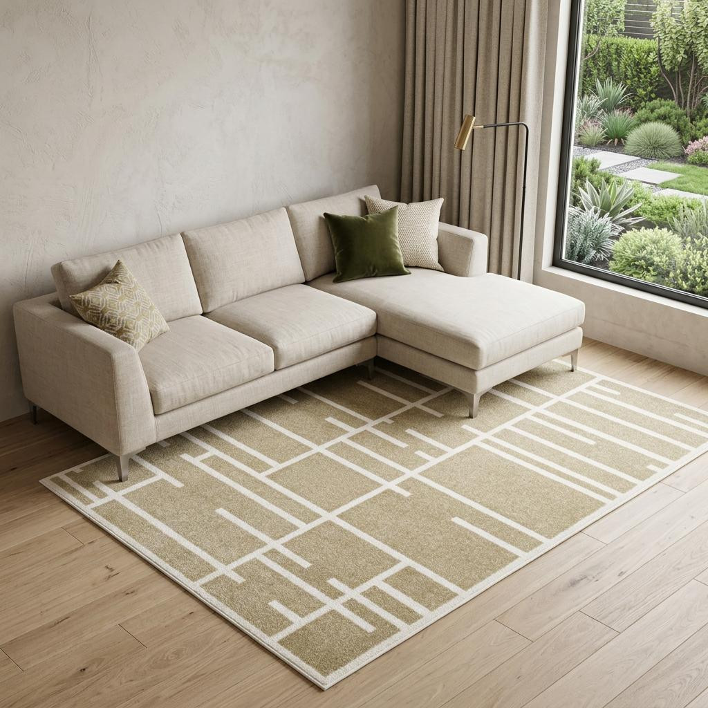 723961 8 x 10 ft. Beige & Ivory Geometric Area Rug
