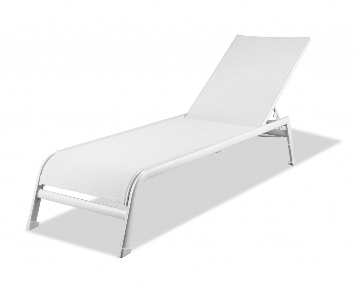 Picture of HomeRoots 372158 23 x 81 x 13 in. White Aluminum Chaise