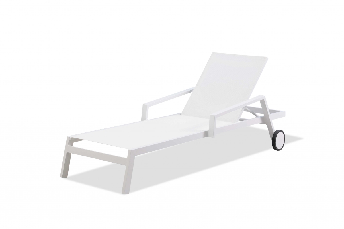 Picture of HomeRoots 372060 30 x 83 x 12-20 in. White Aluminum Chaise