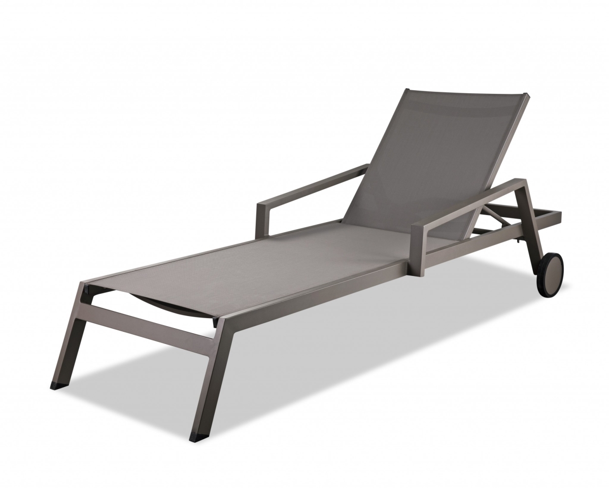 Picture of HomeRoots 372156 30 x 83 x 12-20 in. Lounge Aluminum Chaise