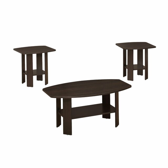 Contemporary Table Set, Cappuccino - Pack of 3