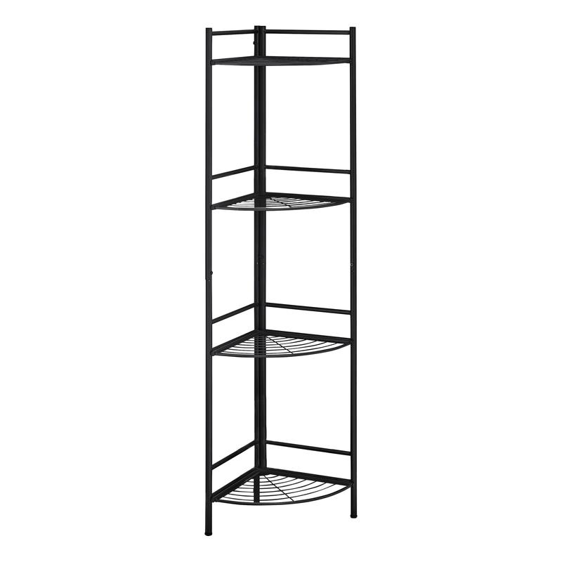 Picture of HomeRoots 366069 18.5 x 13.5 x 57.75 in. Black Metal Corner Etagere Bookcase
