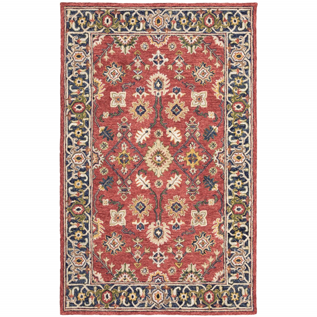 4 x 6 ft. Bohemian Rug, Red & Blue