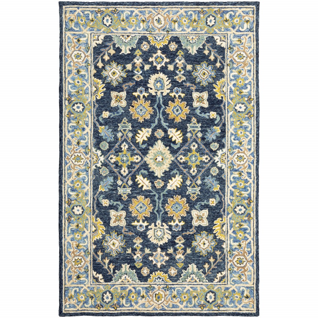 10 x 13 ft. Navy & Blue Bohemian Rug