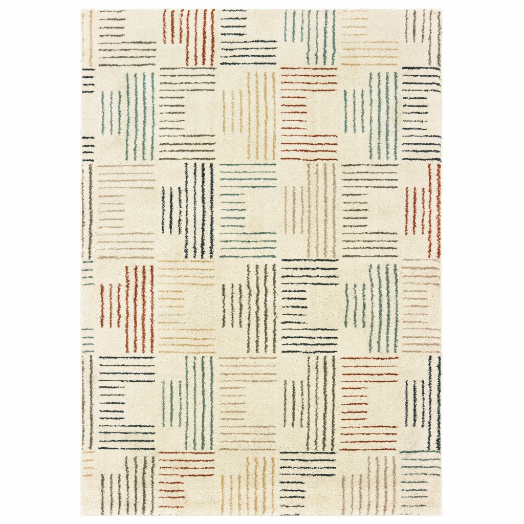 384292 2 x 3 ft. Ivory & Multi Color Neutral Tone Scratch Indoor Accent Rug