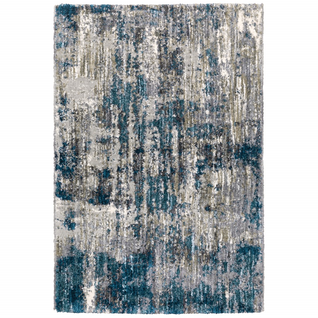 383674 8 x 10 ft. Polyester Grey & Blue Grey Skies Area Rug