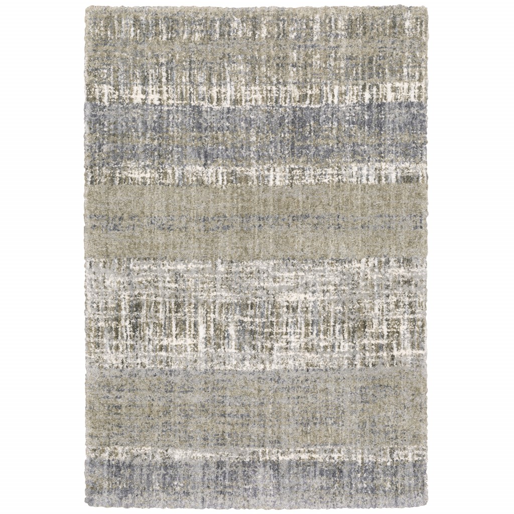 7 x 9 ft. Abstract Lines Rectangle Area Rug - Grey & Ivory