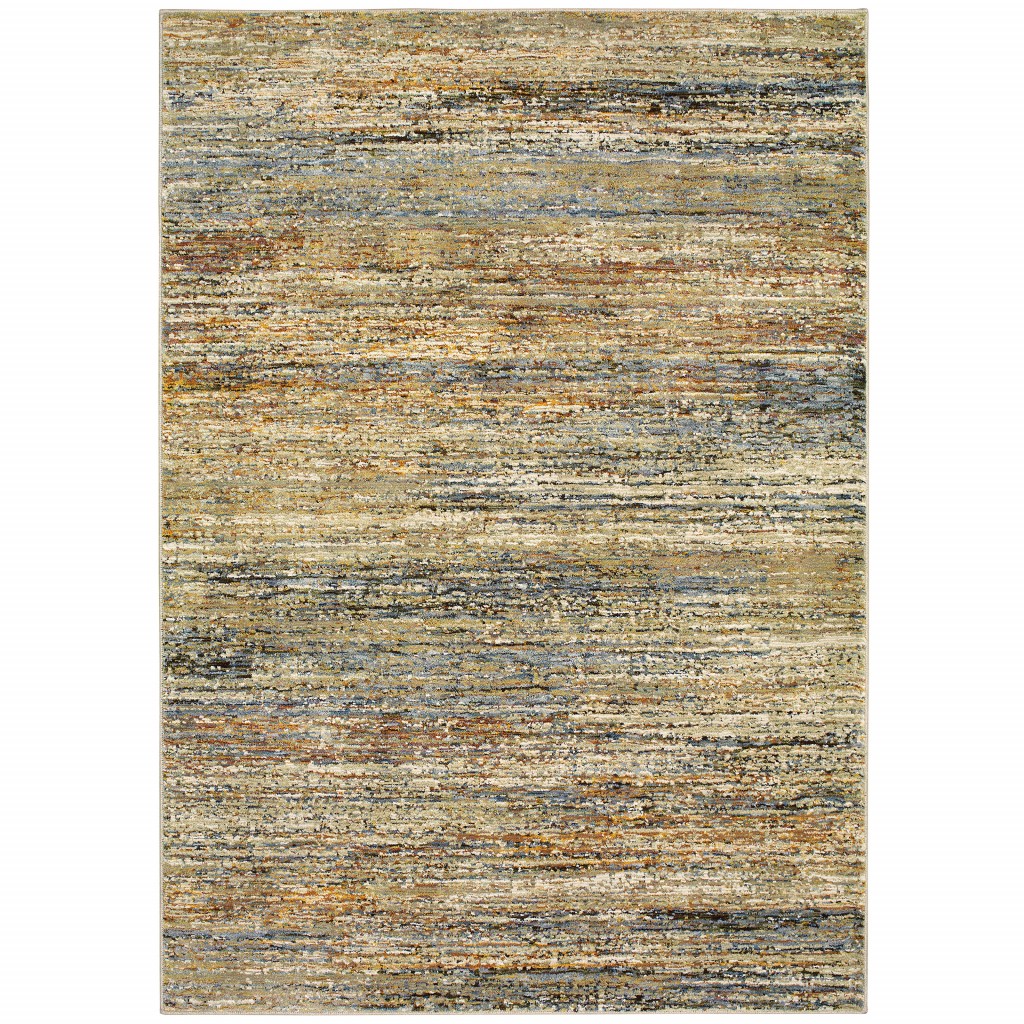 3 x 5 ft. Abstract Rectangle Area Rug - Gold & Green