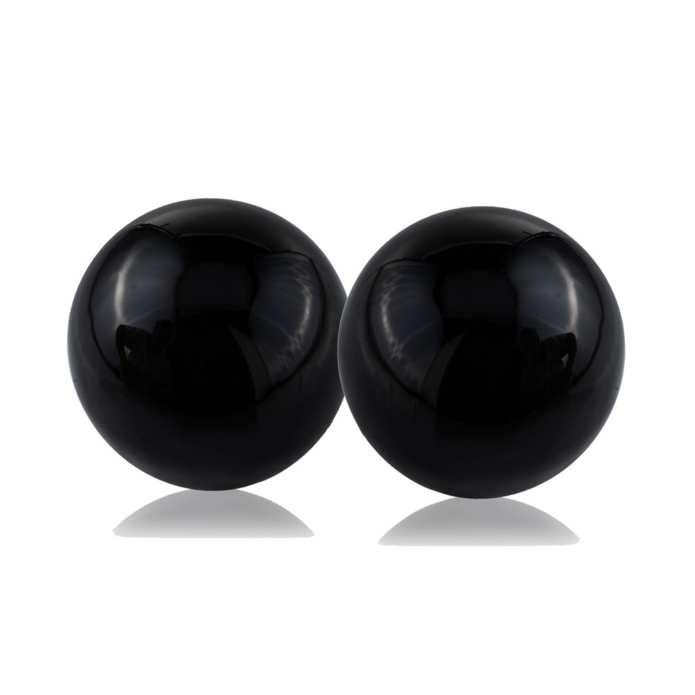 383773 Black Aluminum Decorative Spheres, 3 in. - Set of 2