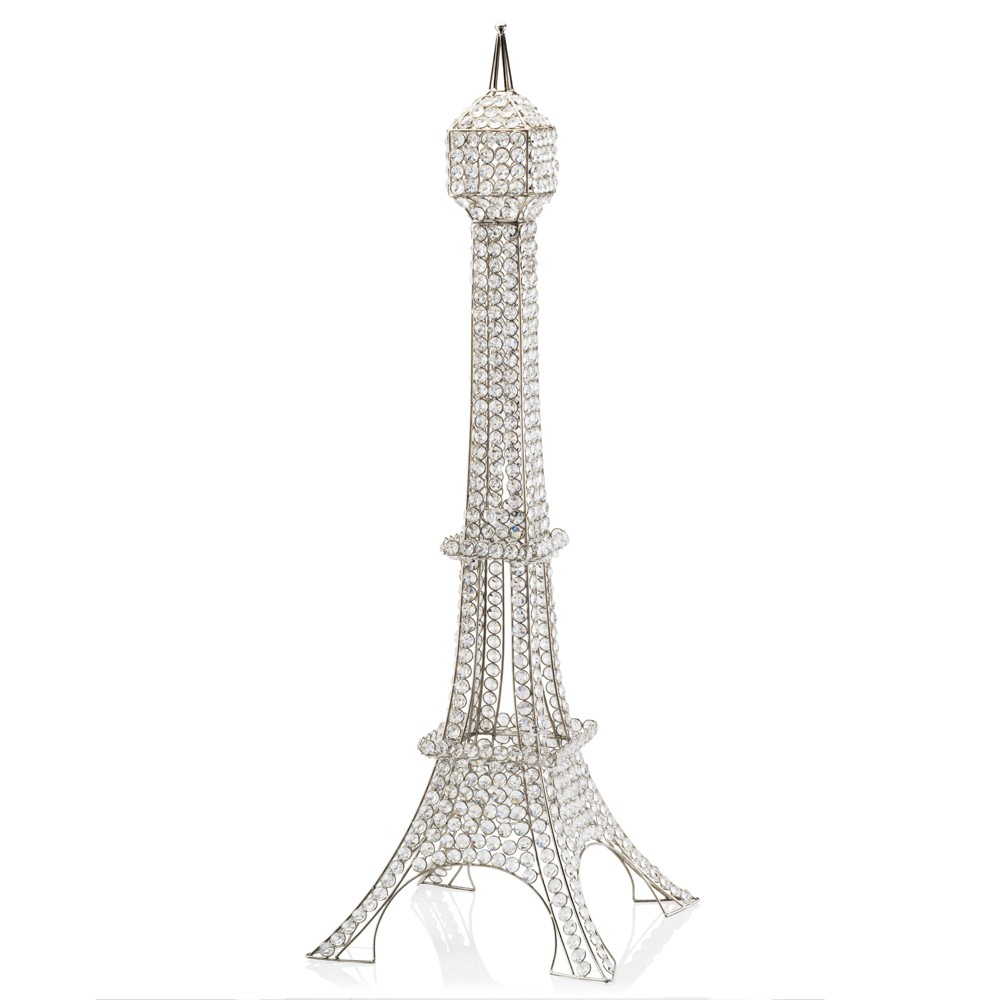 40 in. Eifel Tower Replica Structure Table Top Display, Silver