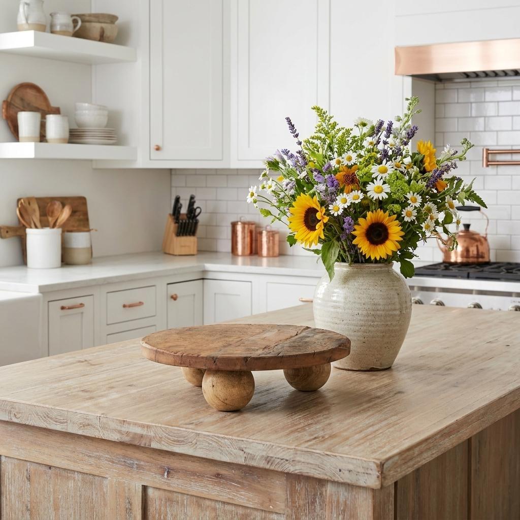 731283 12 in. Brown Reclaimed Wood Hand Finished Round Riser Tray