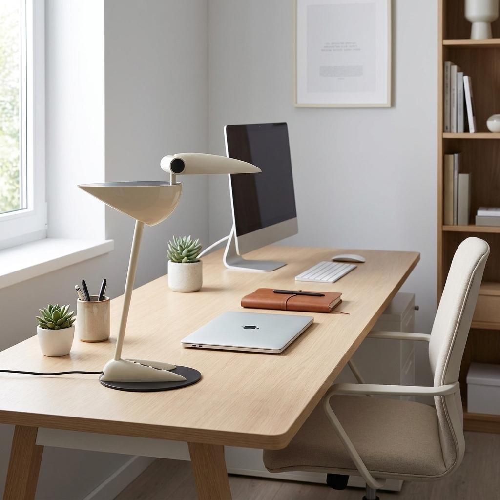 757881 17 in. White Two Light Swing Arm Bird Desk Lamp