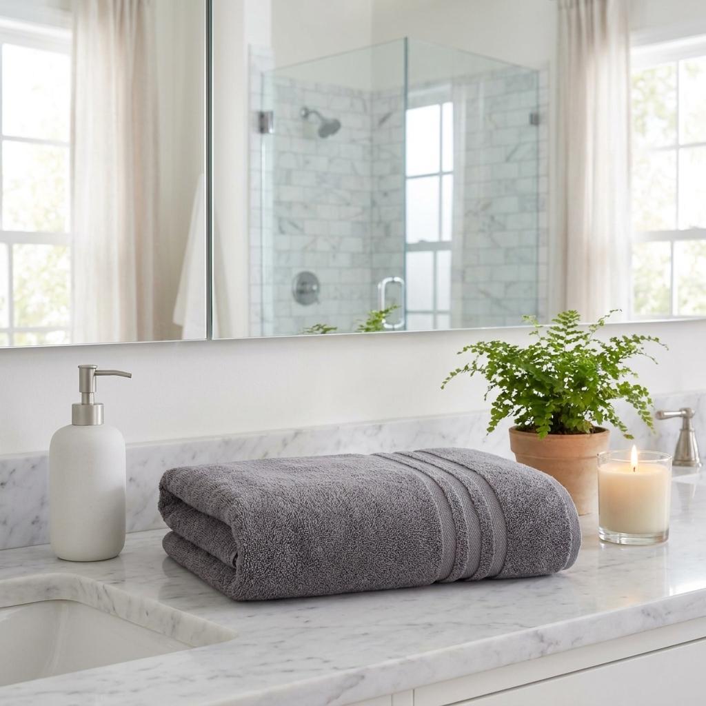 756008 Dark Gray Turkish Cotton 35 x 66 in. Bath Sheet