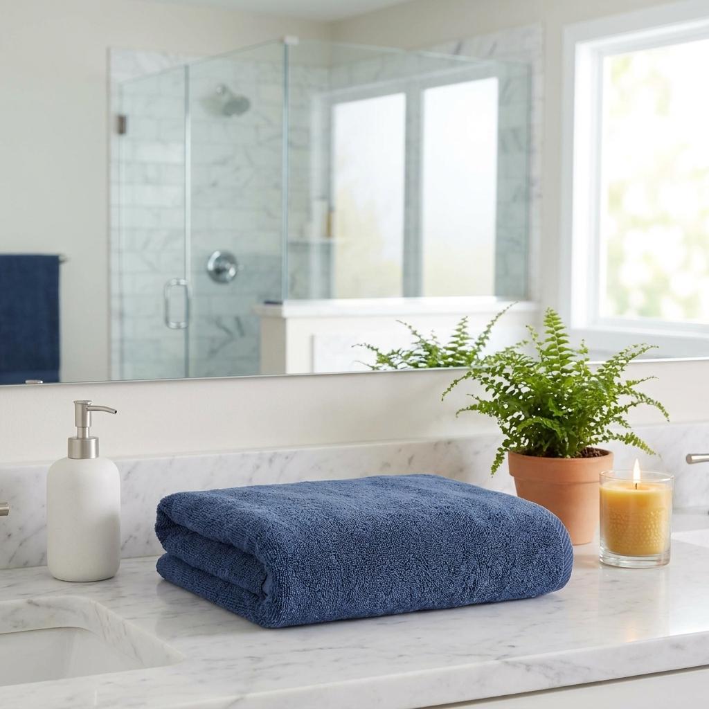 756000 Navy Blue Turkish Cotton 40 x 70 in. Bath Sheet