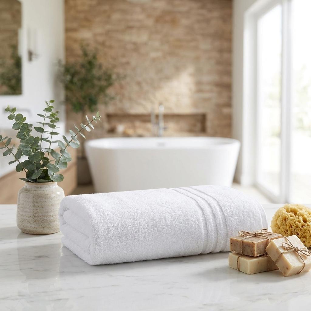 756001 White Turkish Cotton 35 x 66 in. Bath Sheet