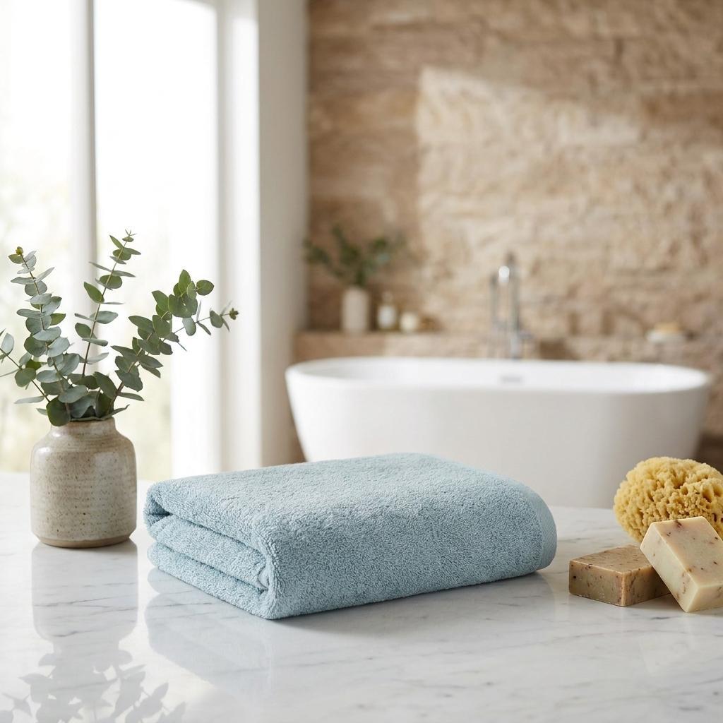 756161 Blue Turkish Cotton 27 x 54 in. Bath Towel