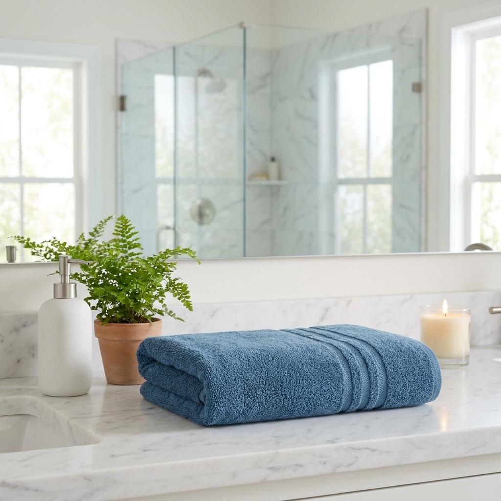 756188 Aqua Turkish Cotton 27 x 54 in. Bath Towel