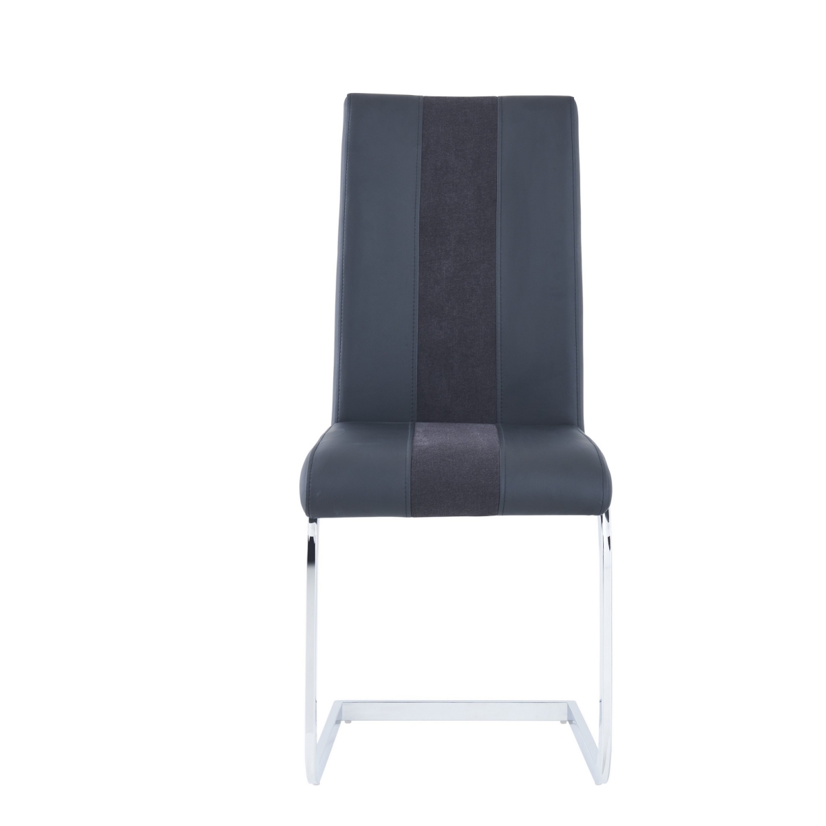 Black Two Toned Dining Chairs with Silver Tone Metal Base - Pack of 4