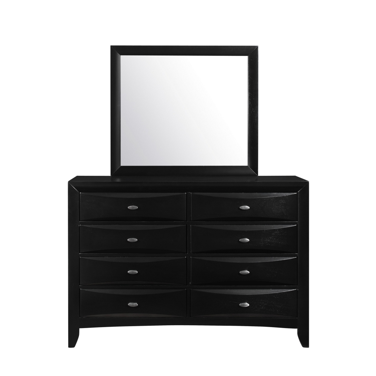 41 x 17 x 59 in. Black Dresser with 5 Chambared Drawer