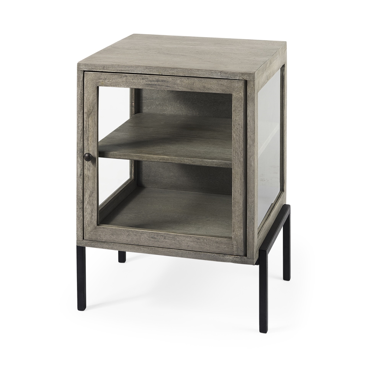 Rustic Dark Grey & Black Shadowbox Cabinet