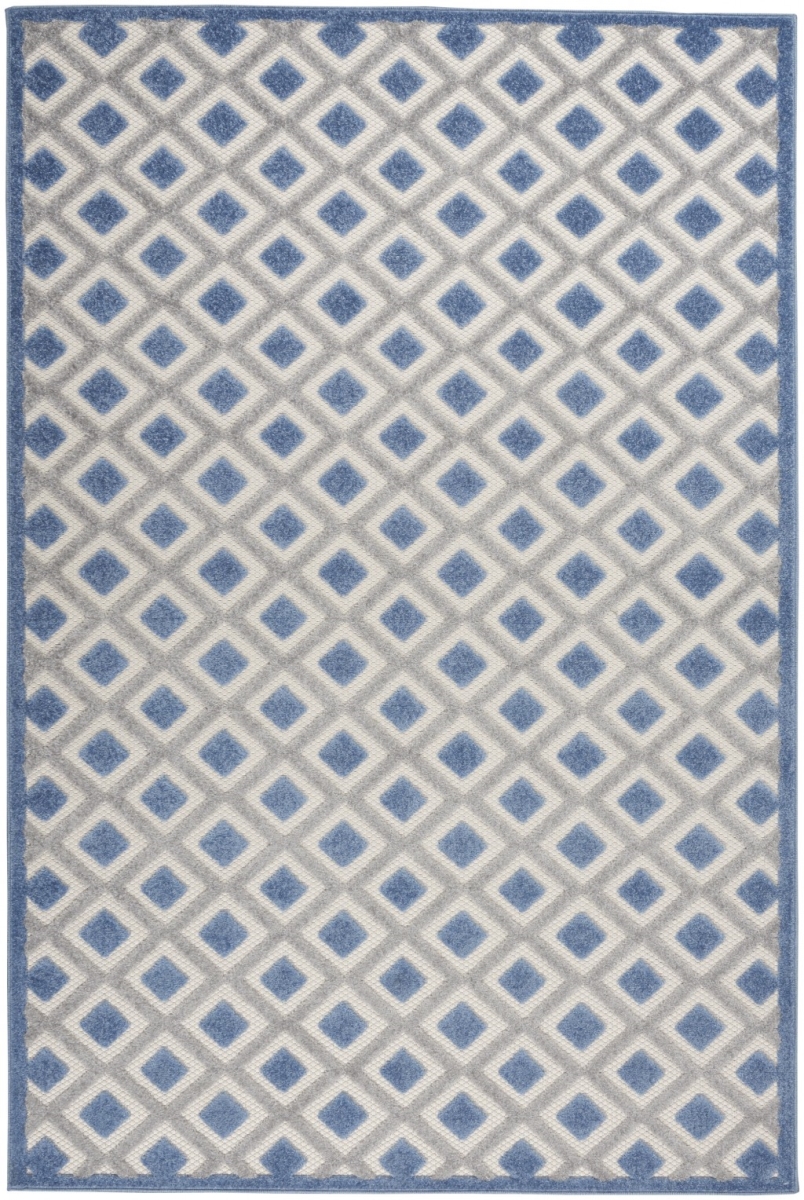 6 x 9 ft. Blue & Gray Indoor & Outdoor Area Rug