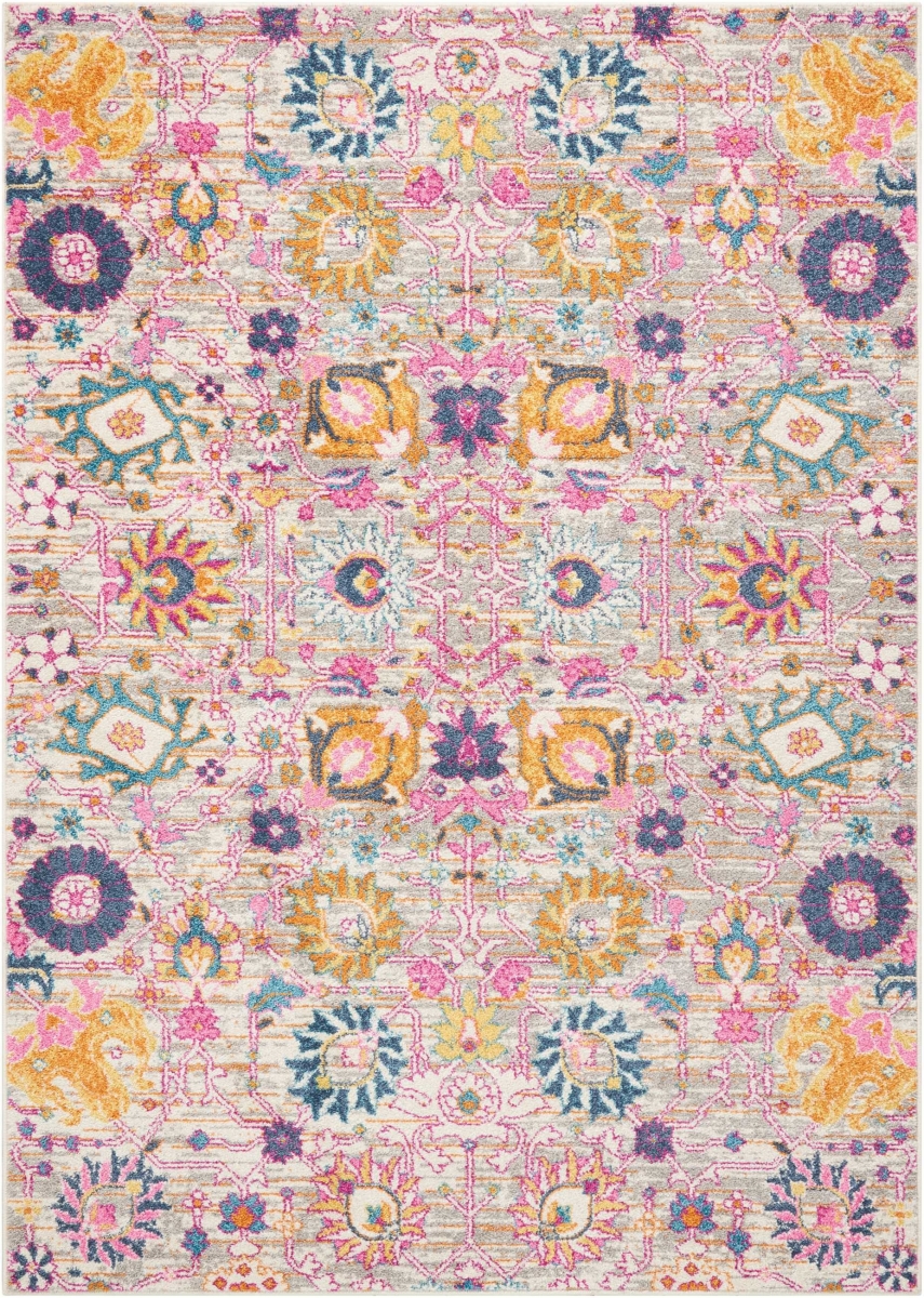 4 x 6 ft. Gray & Pink Distressed Area Rug